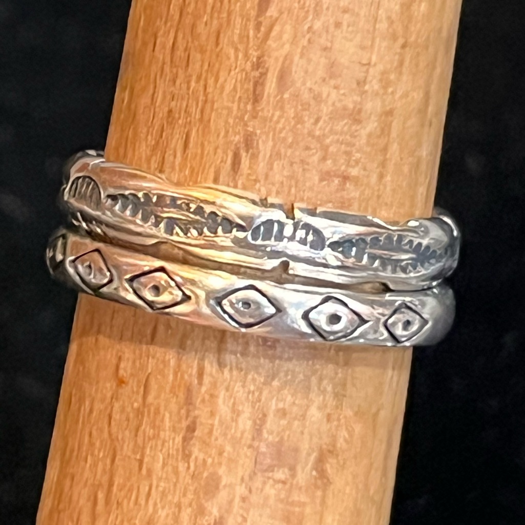 Carolyn Pollack Sterling Silver Southwestern Stacking Rings Set Of 2 Size 6 105$